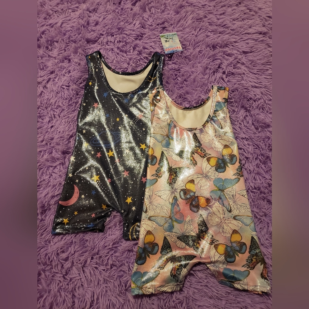 Shiny Star and Butterfly Gymnastics Leotard